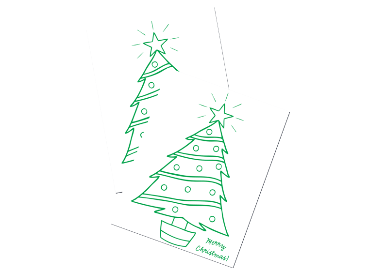 Christmas Tree Colouring Template
